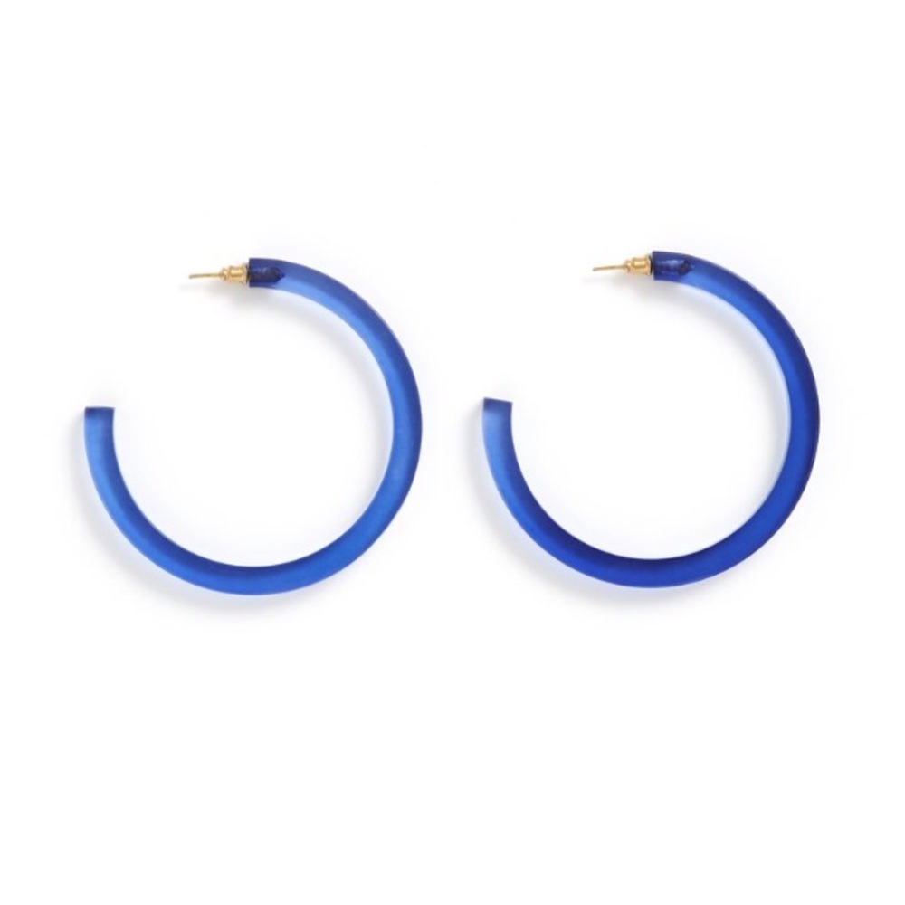 Bando Lapis Lucite Hoop Earrings